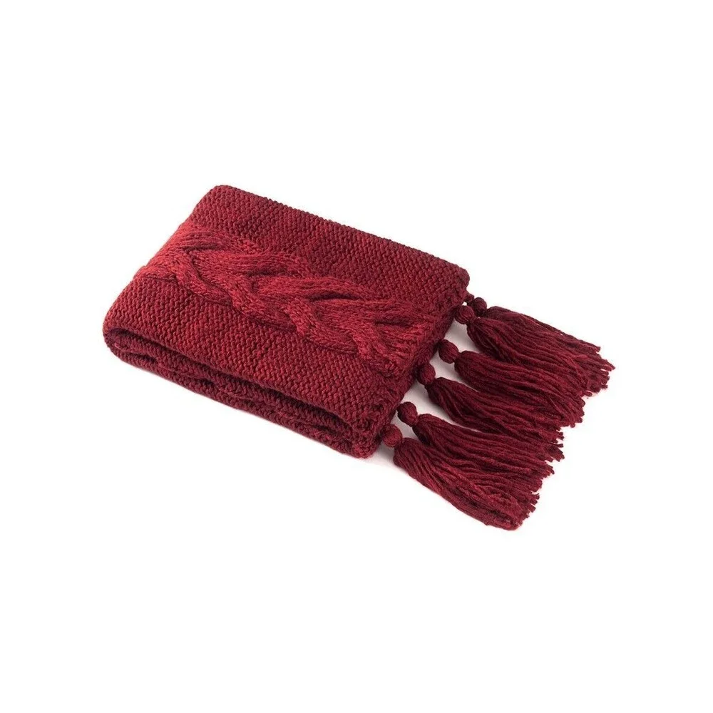 Patricia Nash Tasseled‎ Red Throw 50x60 NEW $129